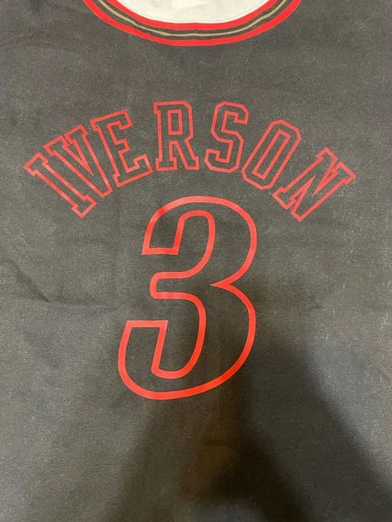 Mitchell & Ness Distressed Allen Iverson Philadelphia 76ers Shirt Jersey L NWOT - Picture 2 of 7